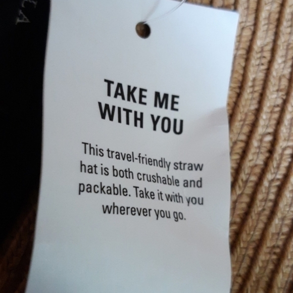 Talula Aritzia Foldable Straw Hat with Ribbon Detail - Picture 5 of 6